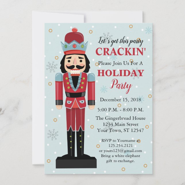 Nutcracker Holiday Party Invitation (Front)