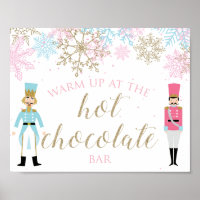 Nutcracker Hot Chocolate Bar Pink Gold Snowflakes 