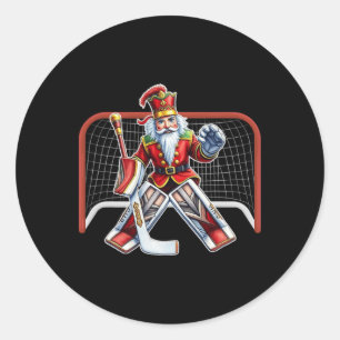 Nutcracker Ice Hockey Goalie Christmas Day Costume Classic Round Sticker