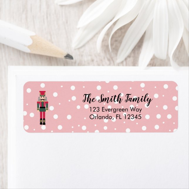 Nutcracker Illustration Christmas Address Label (Insitu)