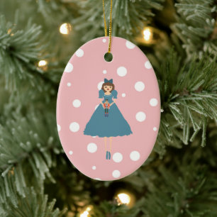 Nutcracker Illustration Christmas Design Classic C Ceramic Tree Decoration