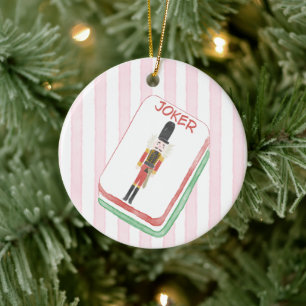 Nutcracker Joker Mahjong Christmas Ceramic Tree Decoration