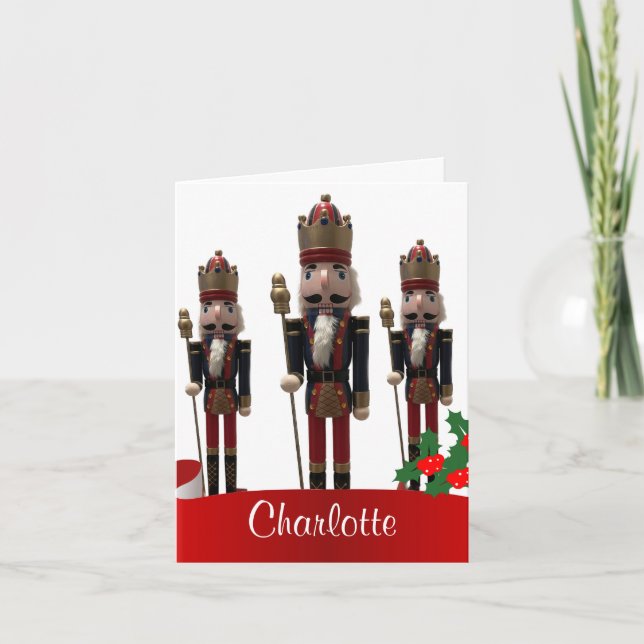 Nutcracker King Christmas Personalised Card (Front)
