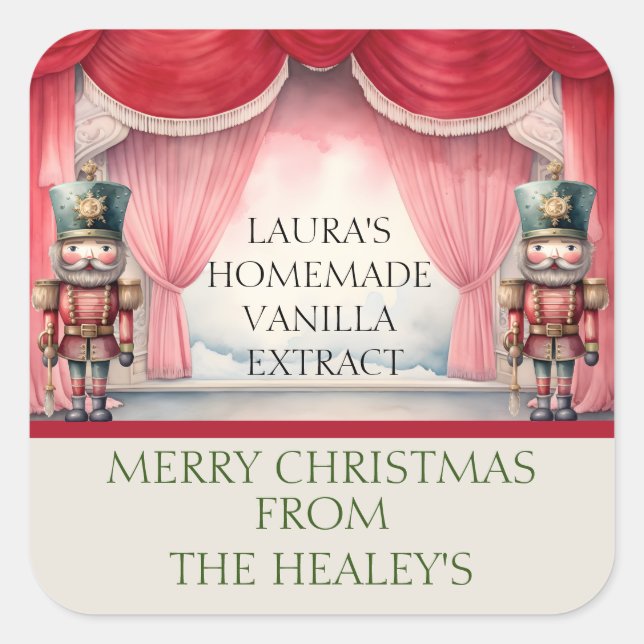 Nutcracker labels for HOMEMADE VANILLA EXTRACT (Front)