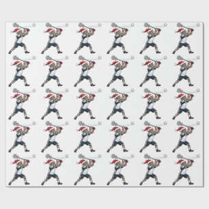 Nutcracker Lacrosse Player Holiday Sports Xmas Wrapping Paper