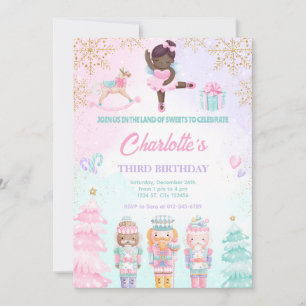 Nutcracker Land Of Sweets Fairy Pink Invitation
