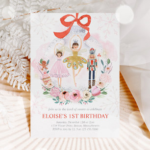 Nutcracker Land Of Sweets Sugar Plum Fairy Red  Invitation