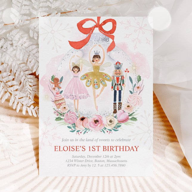 Nutcracker Land Of Sweets Sugar Plum Fairy Red  Invitation (Creator Uploaded)