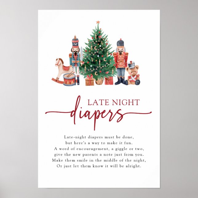 Nutcracker Late Night Diapers Sign (Front)