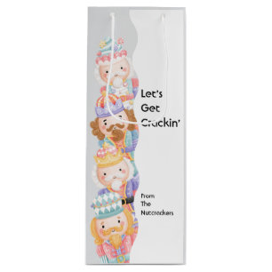 Nutcracker Let's Get Crackin' Christmas Wine Gift Bag