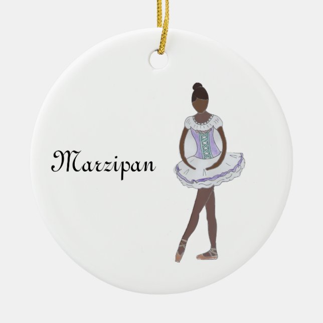Nutcracker Marzipan Keepsake Ornament-Customizable Ceramic Tree Decoration (Front)