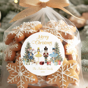 Nutcracker Merry Christmas Classic Round Sticker