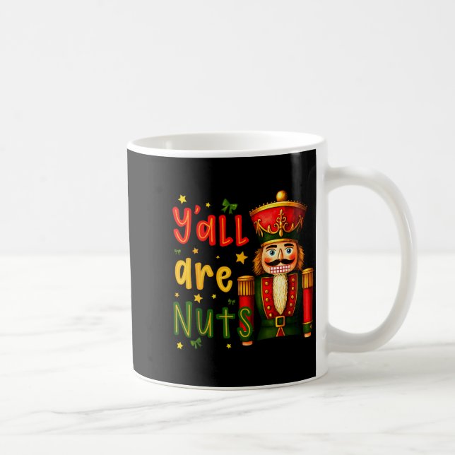 Nutcracker Merry Christmas Funny Xmas Pajamas Y'al Coffee Mug (Right)