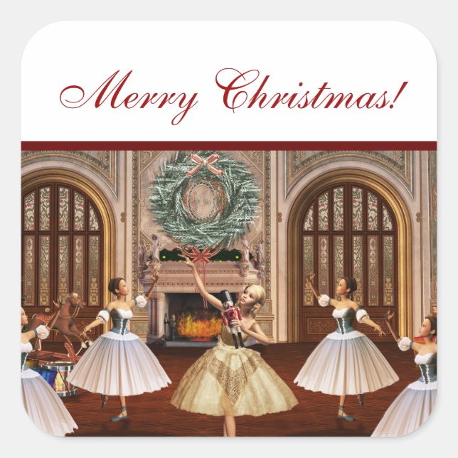 Nutcracker Merry Christmas Gift Stickers (Front)