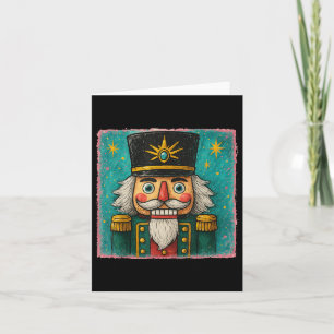 Nutcracker Merry Christmas Men Women Kids Painting Card