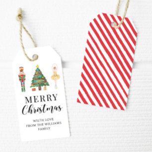 Nutcracker merry Christmas present Gift Tags