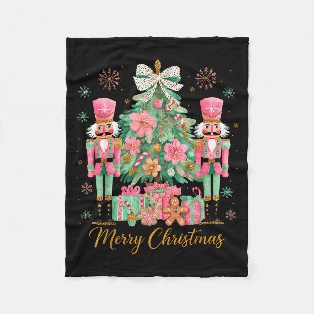 Nutcracker Merry Christmas Tree Ballet Dance Women Fleece Blanket (Front)