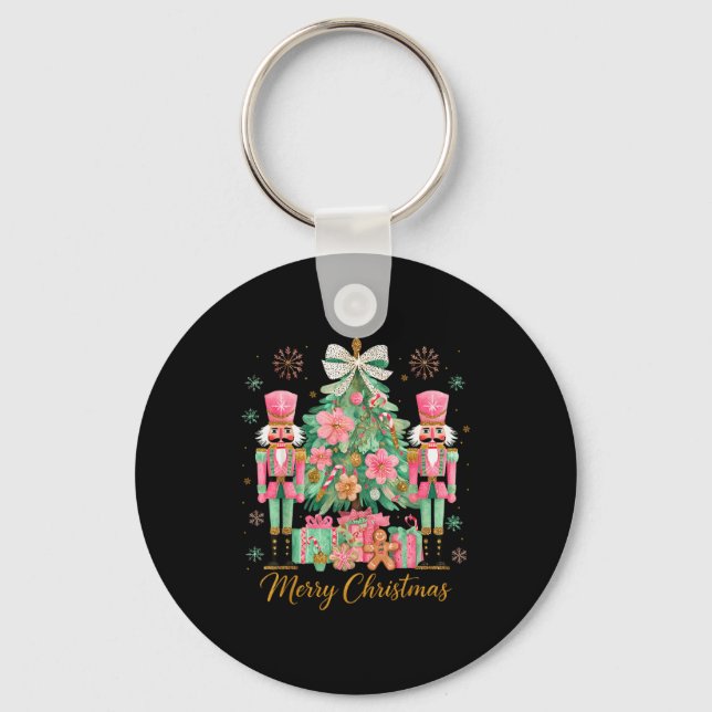 Nutcracker Merry Christmas Tree Ballet Dance Women Key Ring (Front)