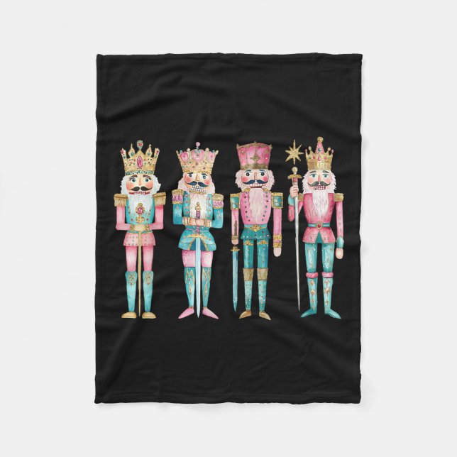 Nutcracker Merry Christmas Xmas Family Pyjamas Hol Fleece Blanket (Front)