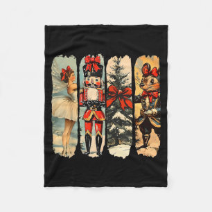 Nutcracker Merry Christmas Xmas Tree Family Pajama Fleece Blanket