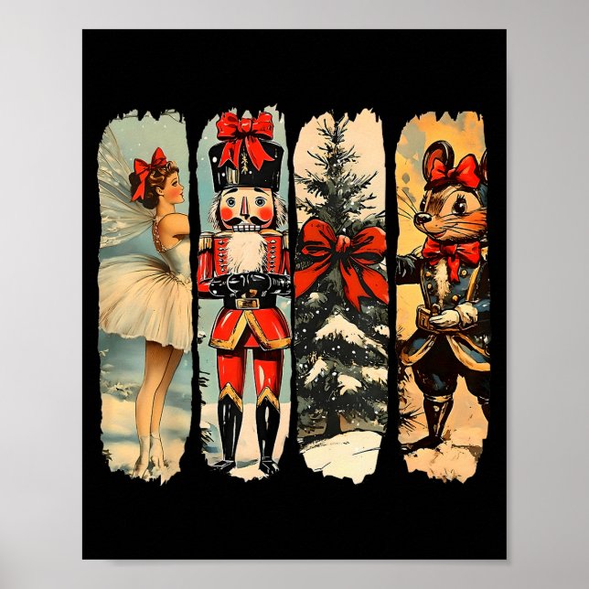 Nutcracker Merry Christmas Xmas Tree Family Pajama Poster (Front)