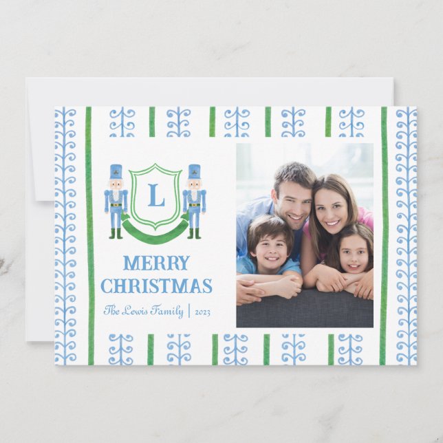 Nutcracker Monogram Christmas Card (Front)