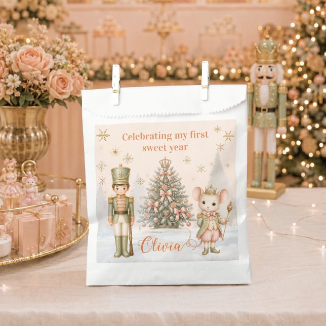 Nutcracker Mouse King Soldier Sweet One Birthday  Favour Bags (Nutcracker Sugar Plum Fairy Soldier Mouse Favor Bag)
