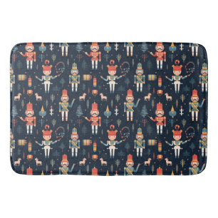 Nutcracker Navy Blue Festive Christmas Bath Mat