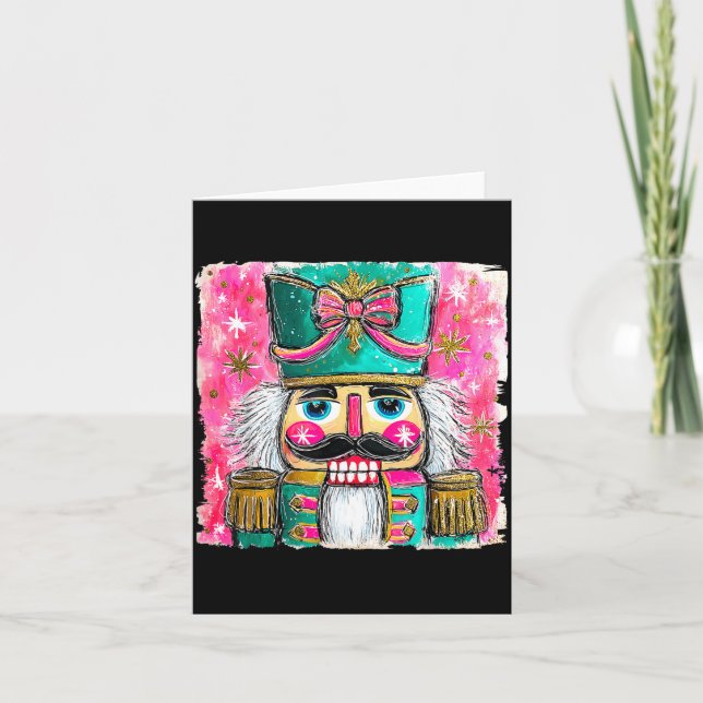 Nutcracker Nuts Xmas Pajamas Holiday Christmas Wat Card (Front)