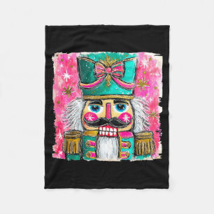 Nutcracker Nuts Xmas Pajamas Holiday Christmas Wat Fleece Blanket