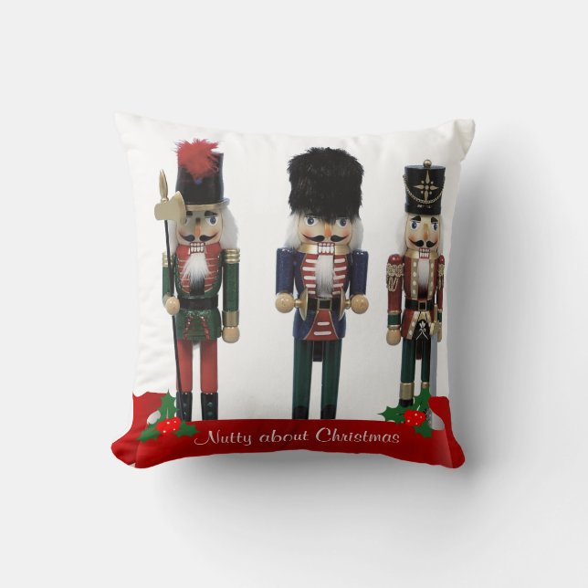Nutcracker “Nutty about Christmas” Cushion (Front)