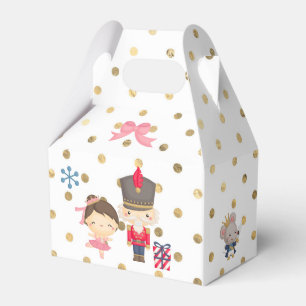 Nutcracker on White and Gold Polka Dot Favour Box