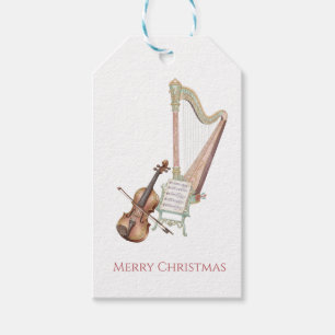 Nutcracker Orchestra Violin and Harp Gift Tags