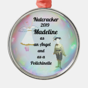 Nutcracker Ornament - Angel and Polichinelle