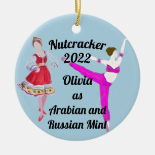 Nutcracker Ornament- Arabian and Russian Mint Ceramic Tree Decoration