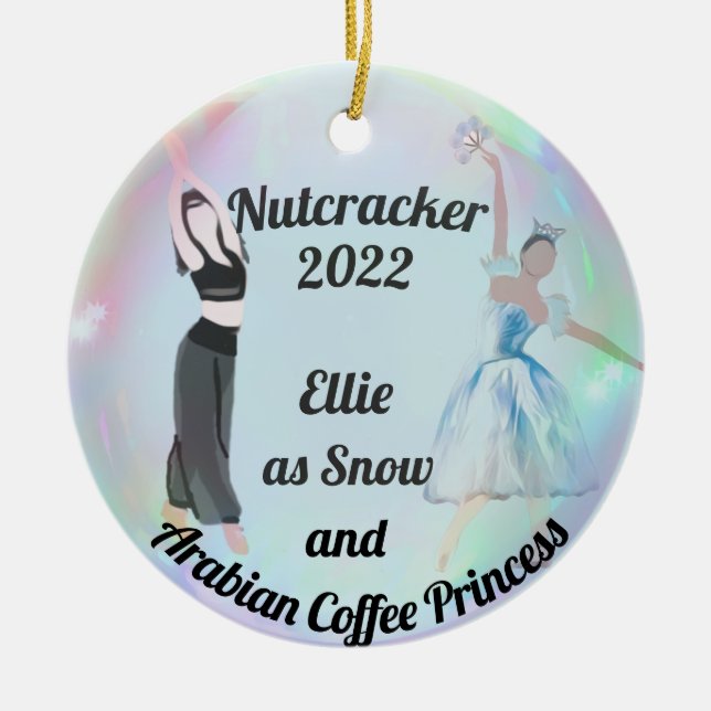 Nutcracker Ornament-Arabian and Snow  Ceramic Orna Tree Decoration (Front)