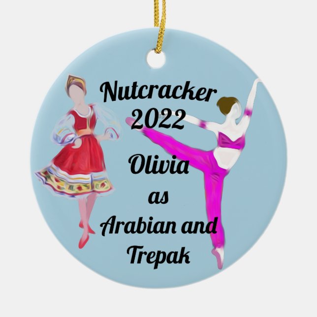 Nutcracker Ornament- Arabian and Trepak Ceramic  C Tree Decoration (Front)