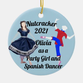 Nutcracker Ornament-Chinese Dancer and Party Girl Ceramic Tree Decoration