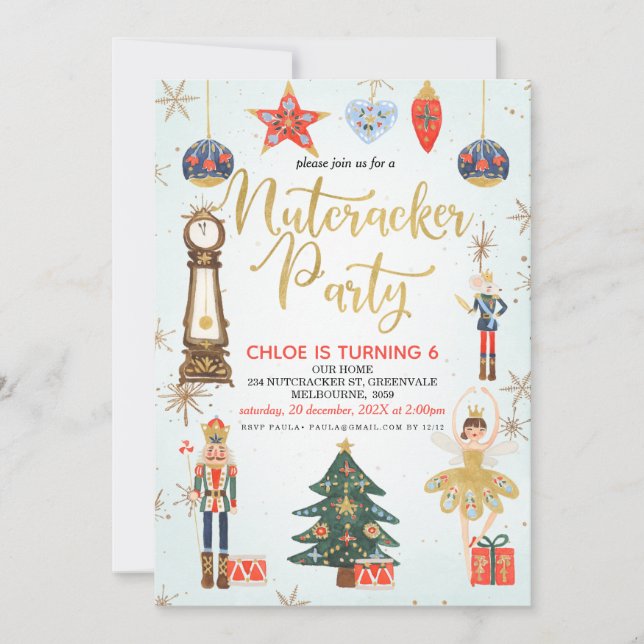 Nutcracker Party Birthday Invitation (Front)