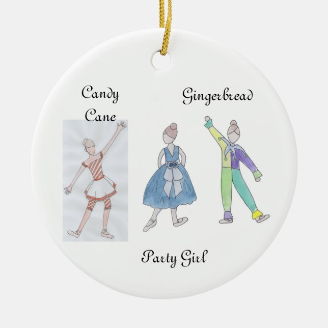 Nutcracker Party Girls/Pollie/Candy Cane Ornament (Front)