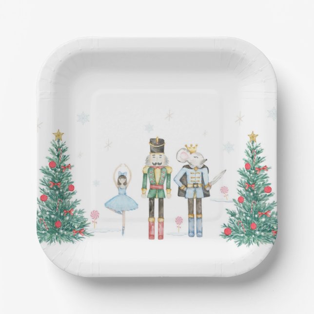 Nutcracker Party Plates- Pastel Paper Plate (Front)