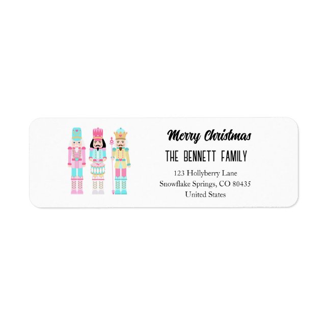 Nutcracker Pastel Merry Christmas Typography (Front)