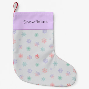 Nutcracker Pastel Snowflake Pattern Small Christmas Stocking