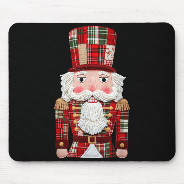 Nutcracker Patchwork Merry Christmas Pajamas Men W Mouse Mat (Front)