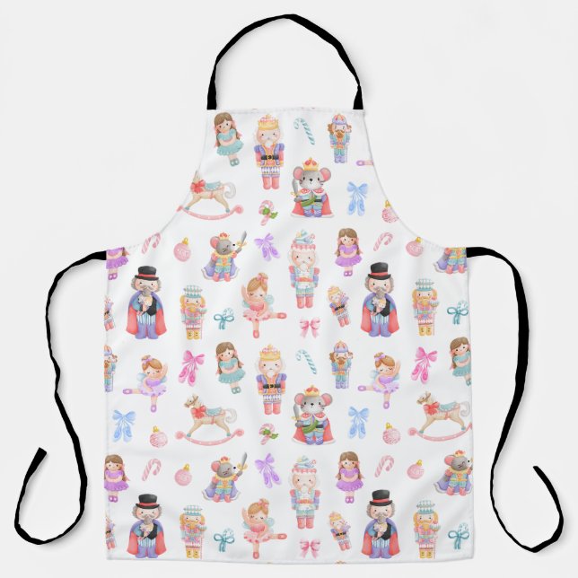 Nutcracker Pattern Christmas Apron (Front)