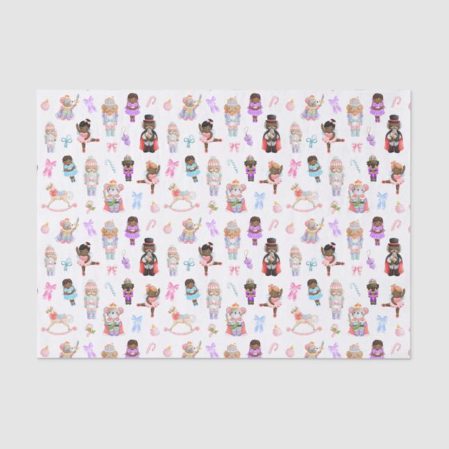 Nutcracker Pattern Christmas Tissue Paper (Front)