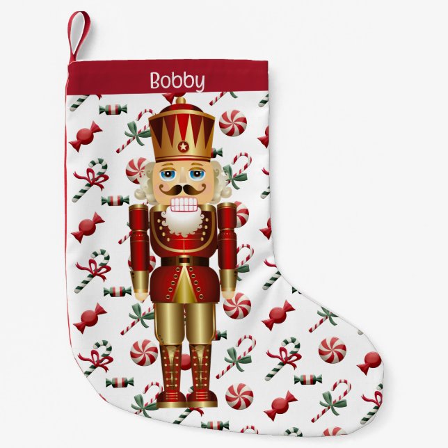 Nutcracker Personalise Name Christmas Stocking (Front)