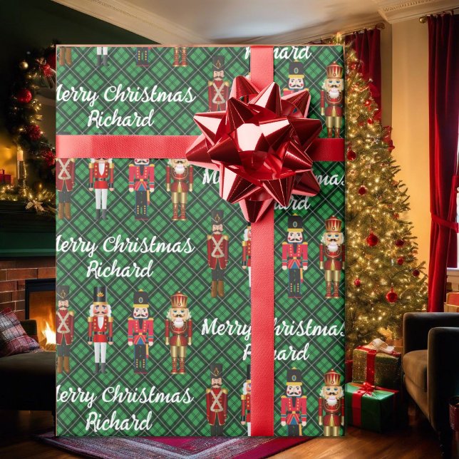 Nutcracker Personalise Name Custom Text Christmas Wrapping Paper (Creator Uploaded)
