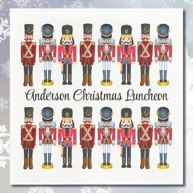 Nutcracker Personalise Text Soldier Christmas Napkin (Creator Uploaded)