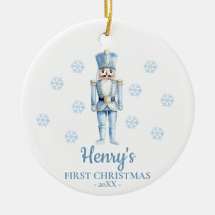Nutcracker Personalized Baby's First Christmas Ceramic Tree Decoration
